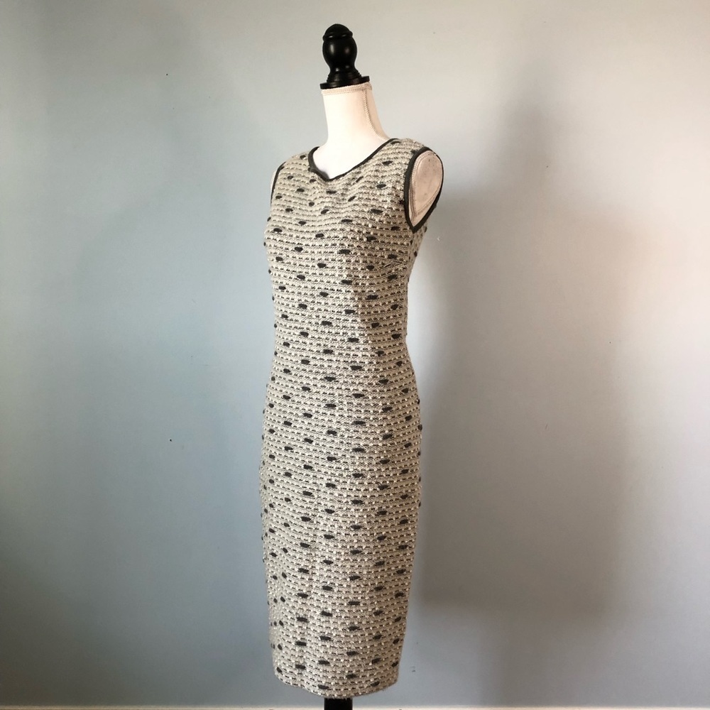 STIZZOLI | Tweed Sleeveless Midi Sheath Dress Sz M - Picture 4 of 7